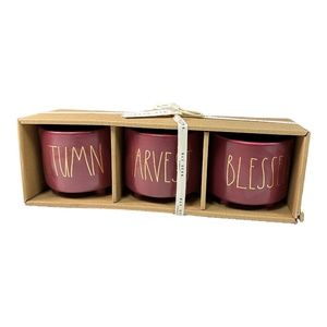 Rae Dunn "AUTUMN" "HARVEST "BLESSED" Mini Planter Set
